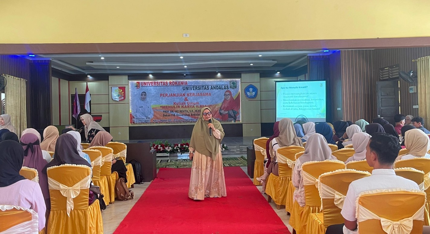  Dekan FIB Unand Sampaikan Kuliah Umum tentang Penulisan Ilmiah di Universitas Rokania