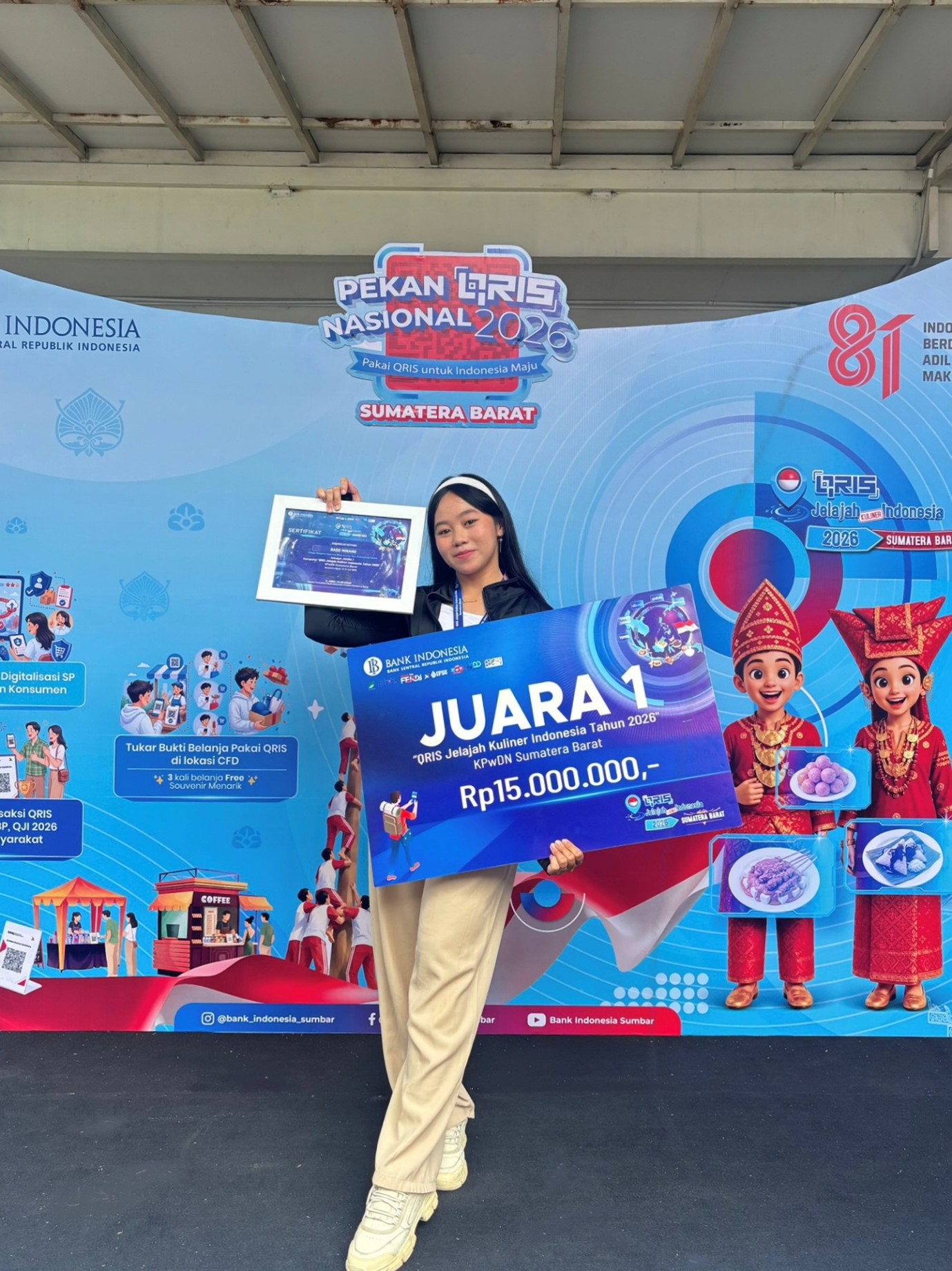 Angkat Semangat Digitalisasi dan Pariwisata, Dhea Anantha Sari FIB Unand Juara I QRIS Jelajah Indonesia 2026
